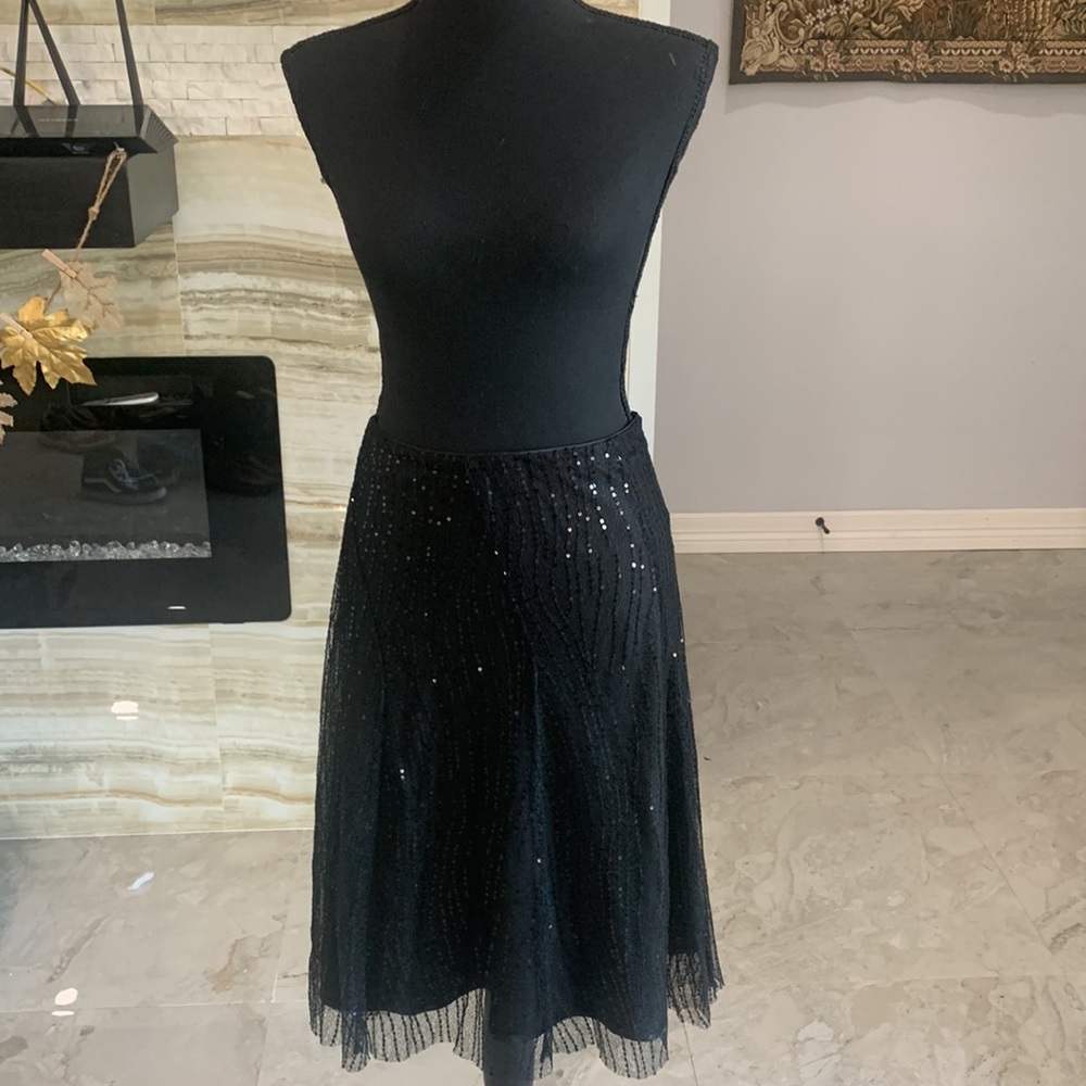 New With Tags Anne Klein New Your Black Sequence Dress Skirt Size 8